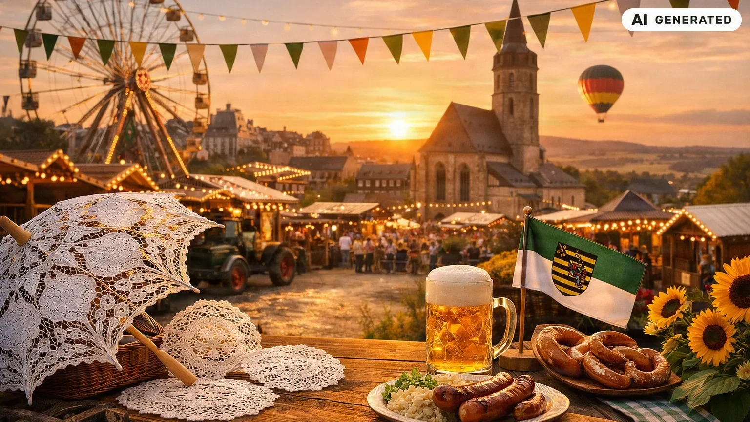 KI-generiertes Bild: Tag der Sachsen 2027 in Plauen